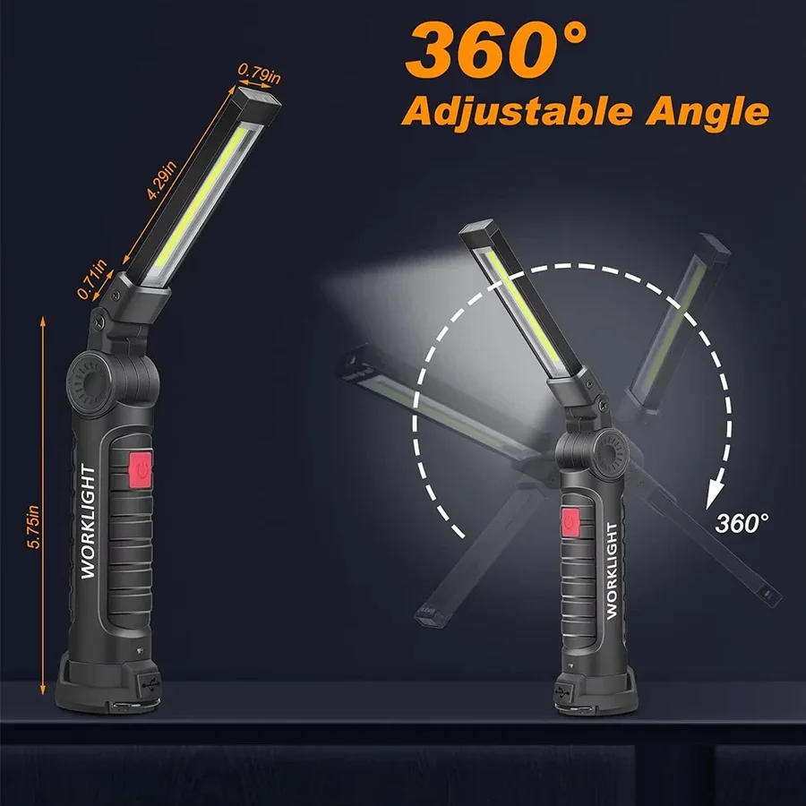 新しいポータブル COB LED 懐中電灯 USB C 充電 - Outdoor Camping Light Portable のレビューと価格
