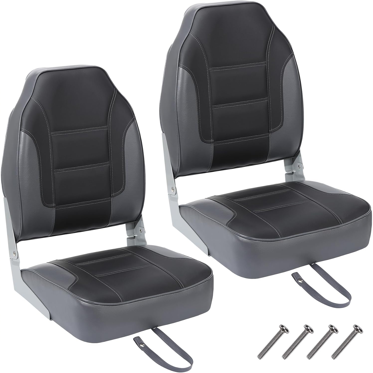 2パック折りたたみ式ボートシート、ハイバックフィッシングボー - Folding Chair のレビューと価格