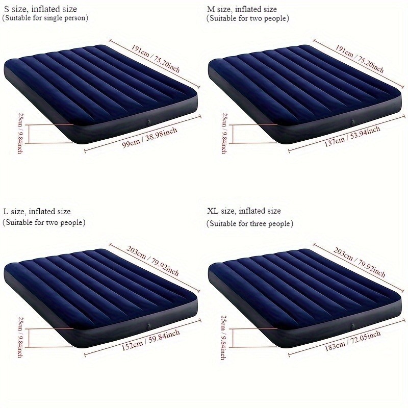 1個入り、持ち運び可能な快適な空気マットレス。厚みのある折り - Outdoor Camping Mattress のレビューと価格