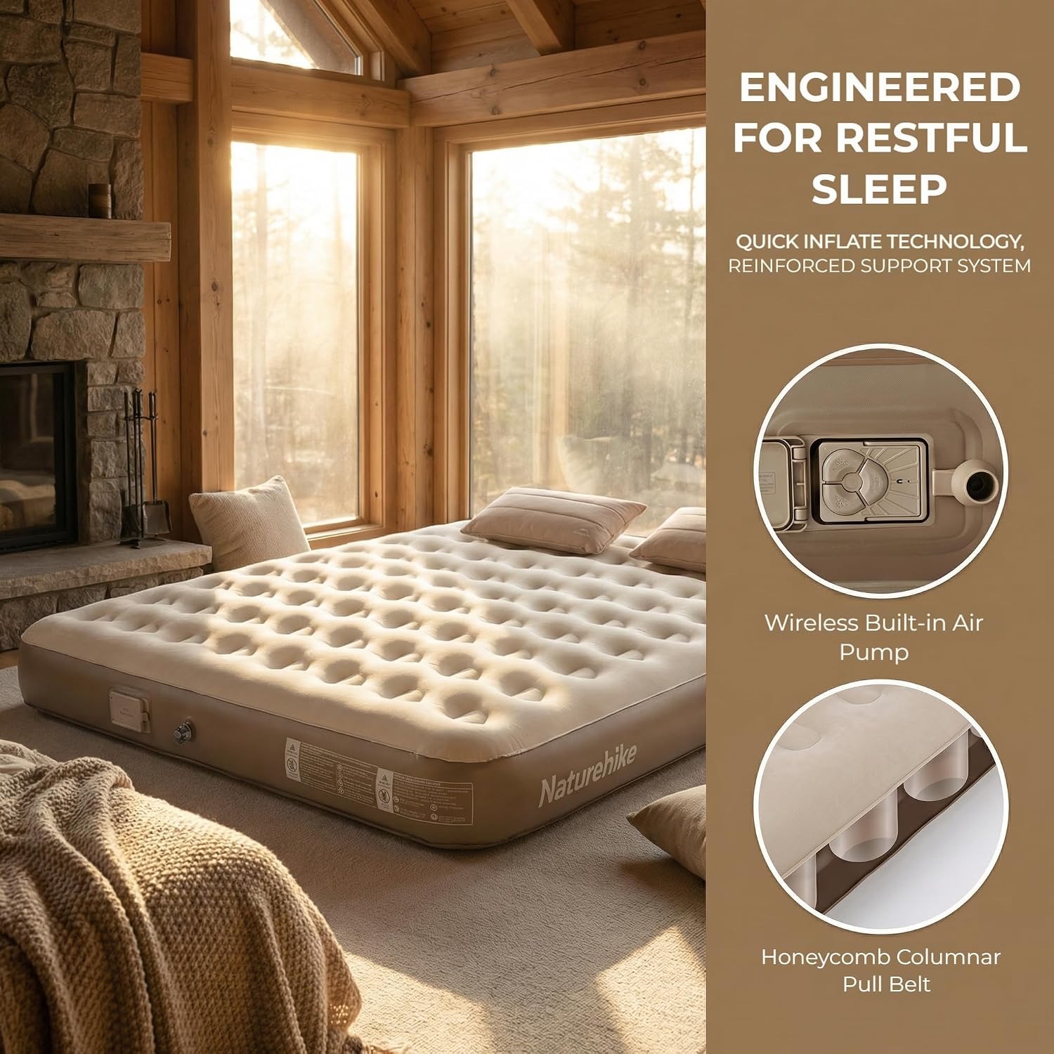 ネイチャーハイク クイーン・ツイン・キング エアマットレス  - Outdoor Camping Mattress のレビューと価格