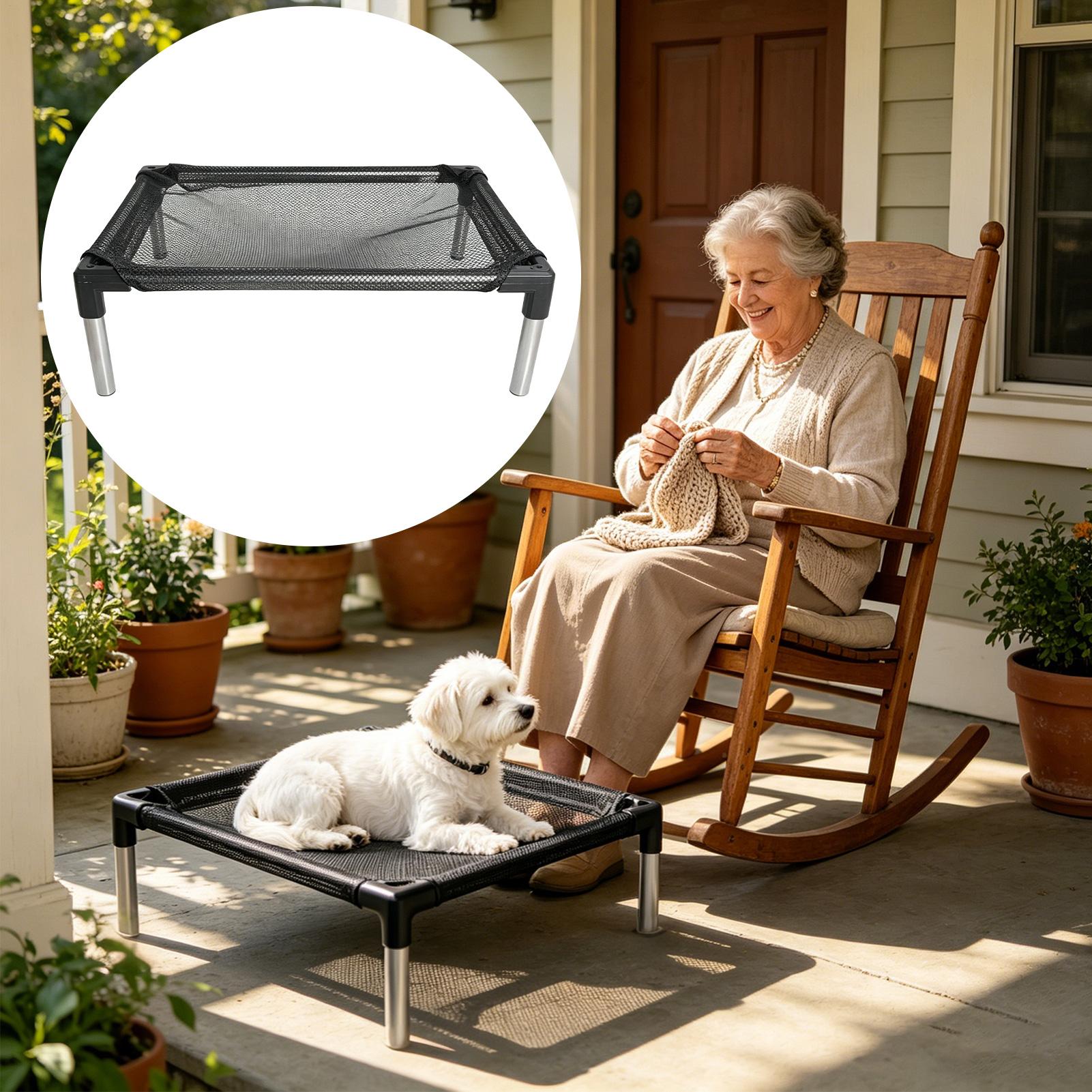 高床式犬用ベッド　通気性メッシュ　洗濯可能　ポータブルコット - Outdoor Camping Dog Bed のレビューと価格